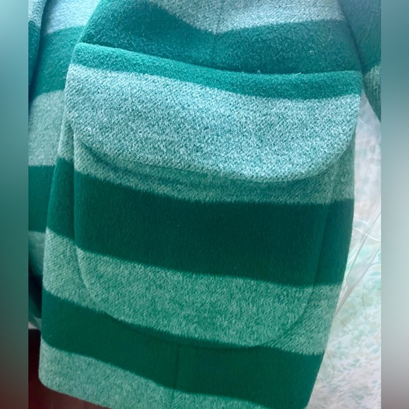 Kate Spade Green Striped Wool Coat - Picture 11 of 11